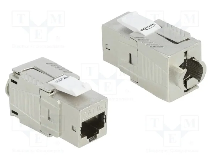 DELOCK Module RJ45 Keystone Cat 6a Argent DELOCK Module RJ45 Keystone Cat 6a Argent