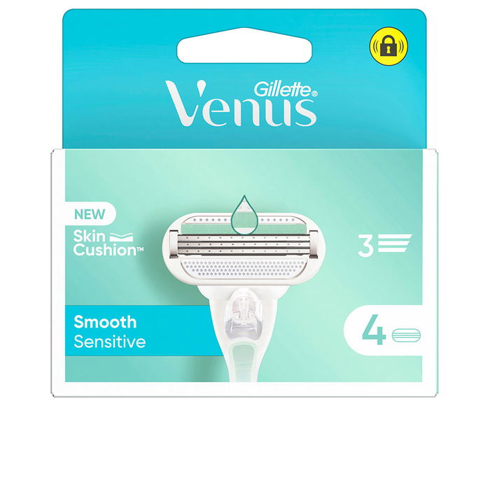 Gillette Venus Smooth Sensitive Recharge de Rasoir pour Femme, Lot de 4 Gillette Venus Smooth Sensitive Recharge de Rasoir pour Femme, Lot de 4