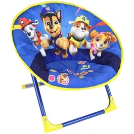 Fun House Siège lune pliable enfant Pat'Patrouille - Chaise design, 54 x 42 x 47 cm - 100% polyester, structure métal - A partir de 24 mois