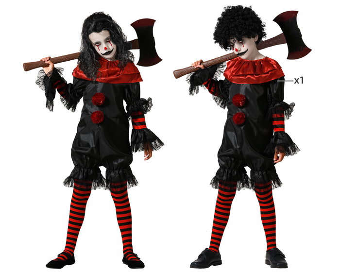 Déguisement de clown noir à pois pour enfant Déguisement de clown noir à pois pour enfant