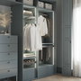 Emuca Rack avec glissières à extension totale et à fermeture douce pour accessoires d'armoire Quartz, 1062-1088mm, Aluminium et plastique, Titane