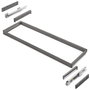 Emuca Rack avec glissières à extension totale et à fermeture douce pour accessoires d'armoire Quartz, 1062-1088mm, Aluminium et plastique, Titane