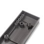 Emuca Rack avec glissières à extension totale et à fermeture douce pour accessoires d'armoire Quartz, 1062-1088mm, Aluminium et plastique, Titane