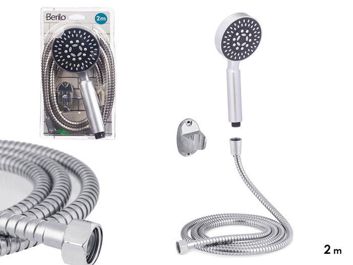 Berilo Téléphone Douche avec Flexible 2 M Base Noire 14x24.5x4.5 cm Métal (Set de 12) Berilo Téléphone Douche avec Flexible 2 M Base Noire 14x24.5x4.5 cm Métal (Set de 12)