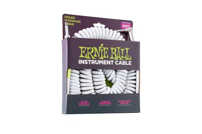 Ernieball Ultraflex Spiral Jack-Jack Blanc 7,62 m