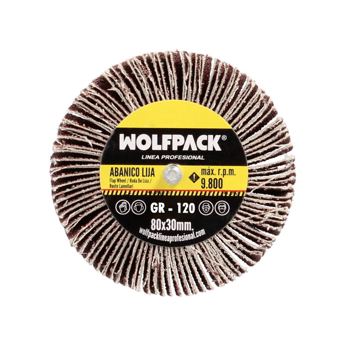 WOLFPACK LINEA PROFESIONAL Abanico de lija grain 120, 80x30 mm