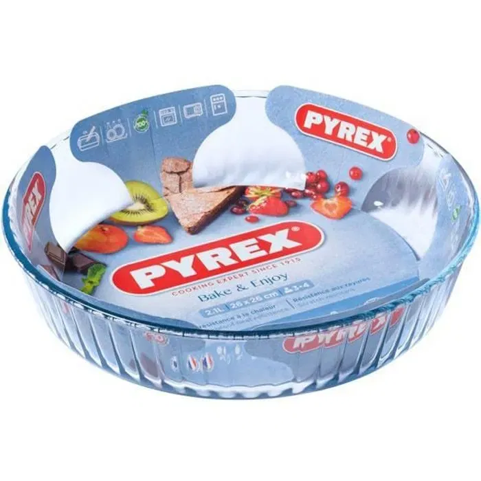 Pyrex 1450154 Moule à quatre-quart en verre borosilicate - Résistant au choc thermique 200°C de -40°C à +300°C - 26 cm - Garantie 10 ans