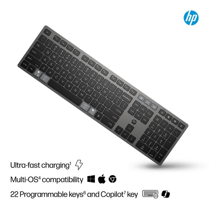 HP HP 725 Clavier sans fil rechargeable multi-appareil Noir HP HP 725 Clavier sans fil rechargeable multi-appareil Noir