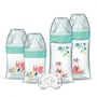 Dodie Lot de 4 biberons naissance avec tétine ronde anti-colique (2 x 150 ml et 2 x 270 ml) et une sucette naissance
