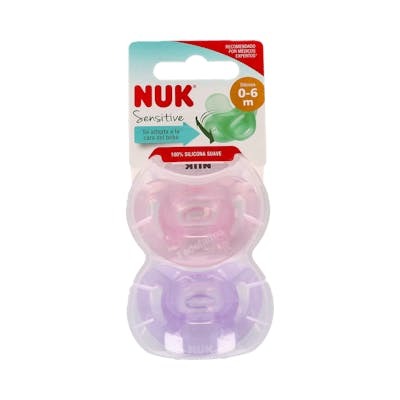 NUK Lot de 2 Sucettes Sensitive 0-6 Mois Silicone NUK Lot de 2 Sucettes Sensitive 0-6 Mois Silicone