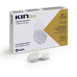 Kin Comprimés Nettoyants KIN ORO, 30 Unités, Désinfectants pour Prothèses Dentaires