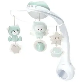 Infantino Mobile Musical Veilleuse Lampe Posable 3 en 1 Douce Nuit - 302049 - Vert Menthe - Réglage Volume Miroir
