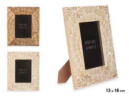 Giftdecor Porte-photos Bouddha 13 x 18 cm Couleurs Assorties Bois Mango (Set de 6)