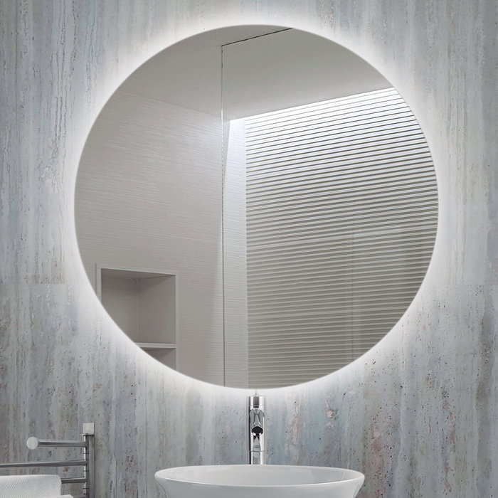 Emuca Miroir de salle de bain Cassiopeia avec éclairage LED, Ø 60 cm Emuca Miroir de salle de bain Cassiopeia avec éclairage LED, Ø 60 cm