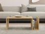 MEMO Table basse en chêne saphir avec plateau relevable et rangement intégré - Dimensions : 86.8 x 32.4 x 50 cm