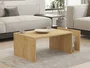 MEMO Table basse en chêne saphir avec plateau relevable et rangement intégré - Dimensions : 86.8 x 32.4 x 50 cm