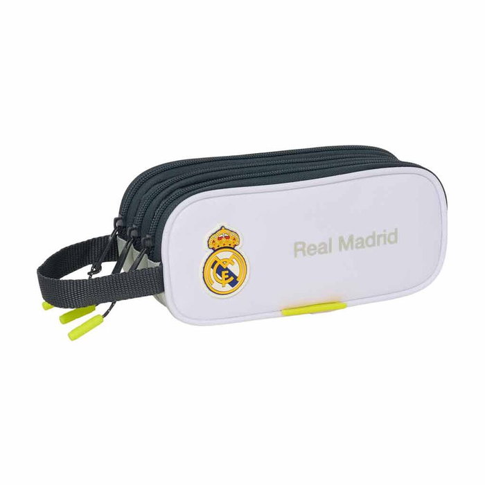 SAFTA Sac Portatout Real Madrid 25/26 Triple - 21x7x8.5 cm - Trois compartiments avec fermeture éclair et anse latérale SAFTA Sac Portatout Real Madrid 25/26 Triple - 21x7x8.5 cm - Trois compartiments avec fermeture éclair et anse latérale