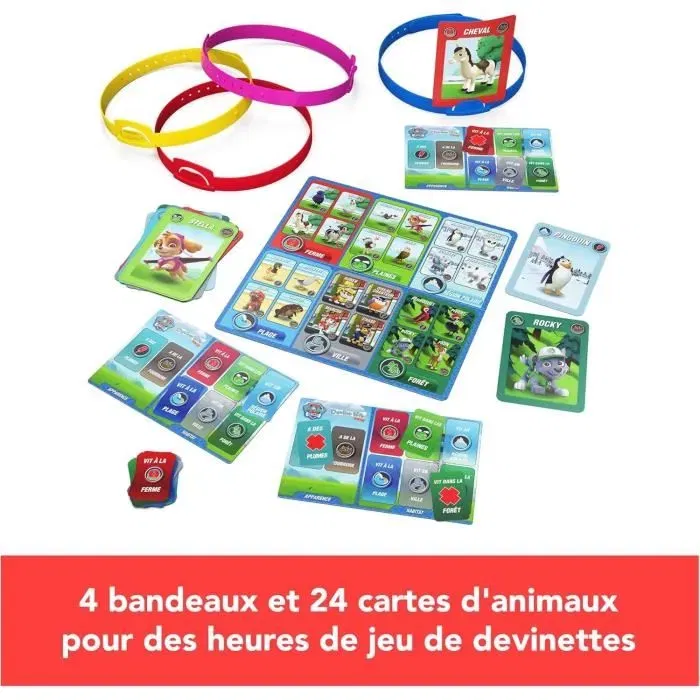 Spin Master - Jeu de Société Devine Tête Pat' Patrouille - Jeu de Devinettes avec Bandeaux - Version Française - Pour Enfants dès 4 ans - 2 à 4 Joueurs