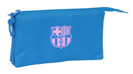 Safta Portatodo Triple F.C.Barcelona Chica Indigo - Porte-tout triple pour jeune fan du FC Barcelone, Indigo, 22 x 12 x 3 cm