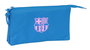 Safta Portatodo Triple F.C.Barcelona Chica Indigo - Porte-tout triple pour jeune fan du FC Barcelone, Indigo, 22 x 12 x 3 cm