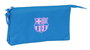 Safta Portatodo Triple F.C.Barcelona Chica Indigo - Porte-tout triple pour jeune fan du FC Barcelone, Indigo, 22 x 12 x 3 cm