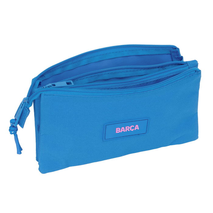 Trousse Fourre-Tout Triple F.C. Barcelona Bleu 22 x 12 x 3 cm
