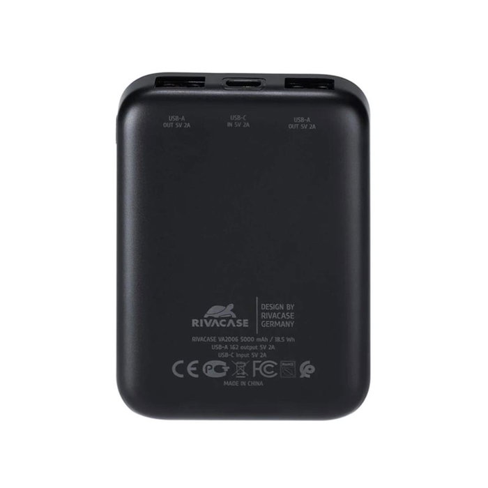 Rivacase VA2006 Powerbank 5000mAh Noir - Batterie Externe Ultracompacte USB-C Rivacase VA2006 Powerbank 5000mAh Noir - Batterie Externe Ultracompacte USB-C