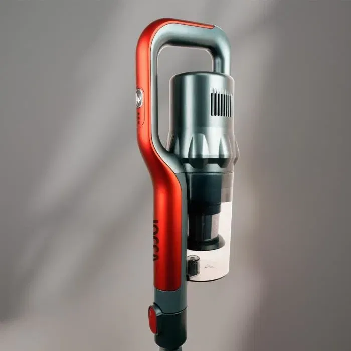 Jocca Aspirateur balai sans fil 150 W, batterie lithium-ion 22.2V, 10 kPA, filtre HEPA, avec brosse électrique, gris/rouge