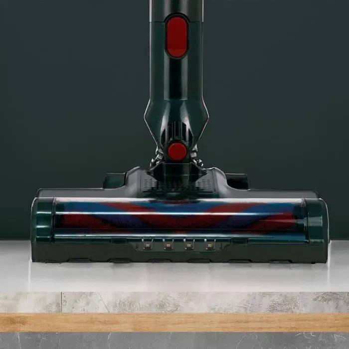 Jocca Aspirateur balai sans fil 150 W, batterie lithium-ion 22.2V, 10 kPA, filtre HEPA, avec brosse électrique, gris/rouge