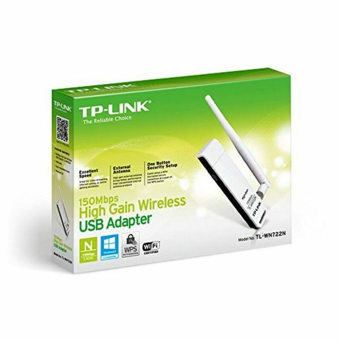 TP-LINK Adaptateur USB Wi-Fi N 150 Mbps TL-WN722N avec Antenne Amovible - Noir