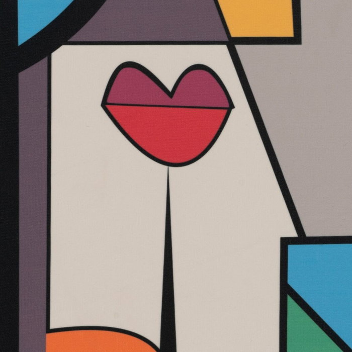 BigBuy Home Tapisserie Multicouleur Chanvre Bois d'épicéa Tissu Abstrait 90 x 1,7 x 120 cm