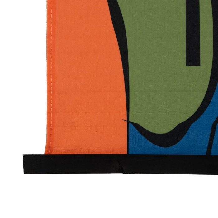 BigBuy Home Tapisserie Multicouleur Chanvre Bois d'épicéa Tissu Abstrait 90 x 1,7 x 120 cm