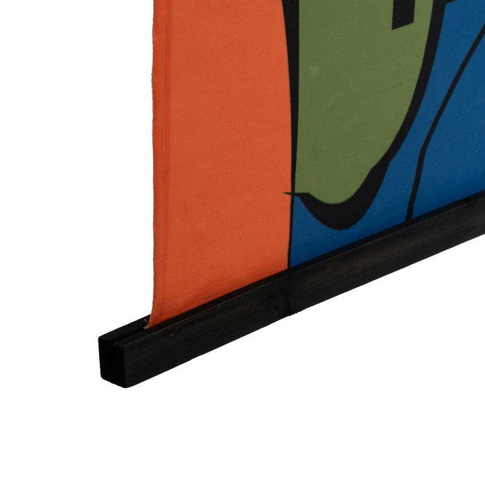 BigBuy Home Tapisserie Multicouleur Chanvre Bois d'épicéa Tissu Abstrait 90 x 1,7 x 120 cm