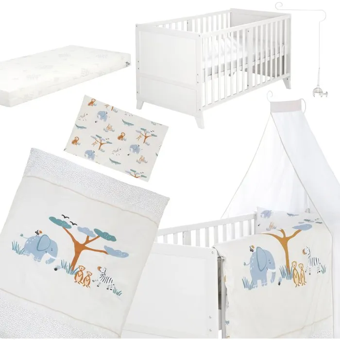 Roba Lit combiné évolutif Savanna Friends - Blanc - 70 x 140 cm