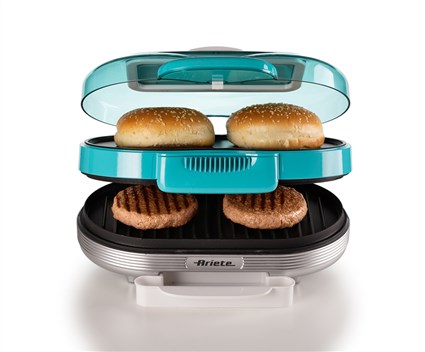 Ariete 205/01 Machine à hamburgers Party Time bleue - Machine compacte avec plaques antiadhésives pour hamburgers, toasts et sandwichs chauds Ariete 205/01 Machine à hamburgers Party Time bleue - Machine compacte avec plaques antiadhésives pour hamburgers, toasts et sandwichs chauds