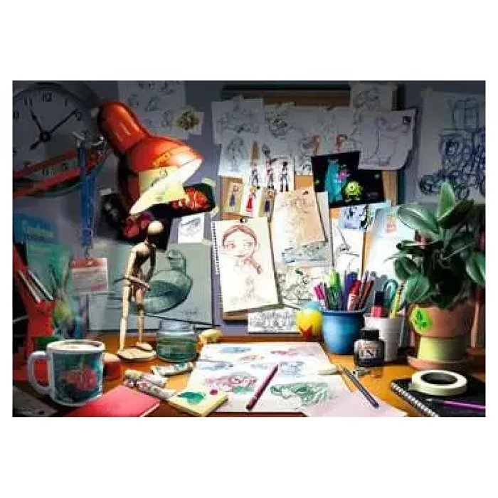 Ravensburger Puzzle 1000 pièces - Le bureau de l'artiste (Disney/Pixar)