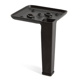 Pied métallique Q&Q Hammer H100-H120 pour sofa et meuble - Hauteur 100 à 120 mm - Finition noir mat