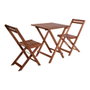 Ambiance Ensemble de jardin avec table et deux chaises pliantes en acacia naturel