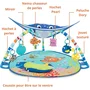 Disney Baby - Tapis d'éveil bébé évolutif Nemo Mr. Ray Ocean Lights avec 70+ sons, activités, coussin, guirlande lumineuse et miroir