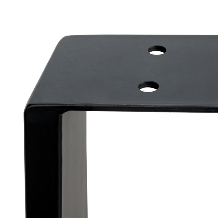Emuca Jeu de pieds rectangulaires Square pour table, largeur 600mm, Acier, Peint en noir