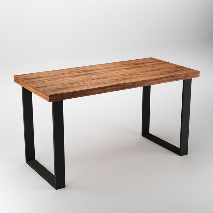 Emuca Jeu de pieds rectangulaires Square pour table, largeur 600mm, Acier, Peint en noir