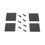 Emuca Jeu de pieds rectangulaires Square pour table, largeur 600mm, Acier, Peint en noir
