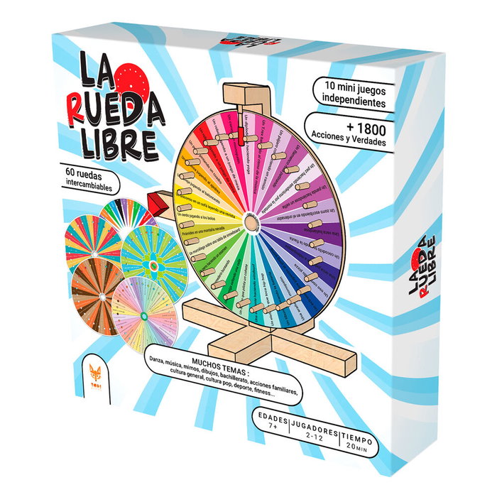 TOPI GAMES La Rueda Libre - Jeu de société en espagnol pour 2 à 12 joueurs (+7 ans) avec défis, mimiques et culture générale TOPI GAMES La Rueda Libre - Jeu de société en espagnol pour 2 à 12 joueurs (+7 ans) avec défis, mimiques et culture générale