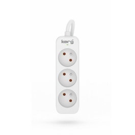 KERG Rallonge réseau H05VV-F 1,5m 3G1,5mm2 blanc 16A