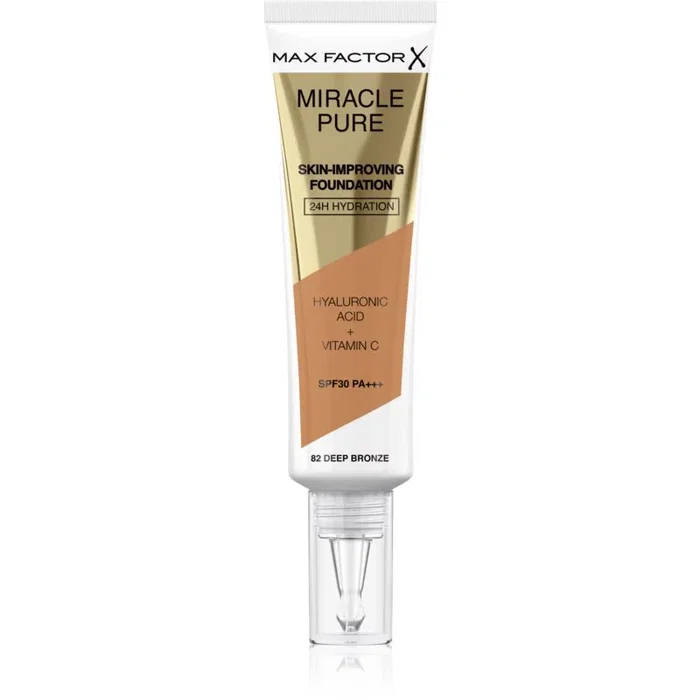 Max Factor MIRACLE PURE Fond de Teint Hydratant SPF30 82-bronze profond Max Factor MIRACLE PURE Fond de Teint Hydratant SPF30 82-bronze profond