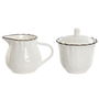 Laitière et sucrier Home ESPRIT Blanc Marron Porcelaine 250 ml 12 x 8,4 x 8 cm 2 Pièces