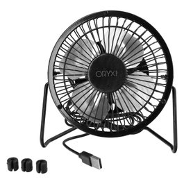 ORYX Ventilateur de Bureau 10 cm USB 2,5W Noir