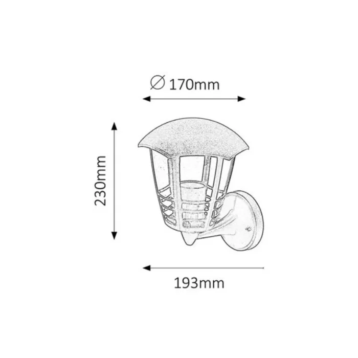 RABALUX Applique Extérieure Marseille 1xE27 IP44 RAB-8618