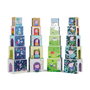 Deqube - Jeu de 5 cubes à empiler éducatifs Peppa Pig - Famille Pig - Personnages AbueloPig, Mamapig, Papapig, Peppa, George - Couleurs, chiffres, puzzles - Multilingue