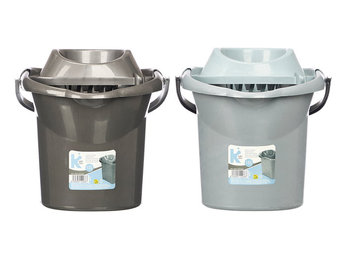 Arte Regal Seau de Nettoyage 13L Plastique Gris Anthracite 29x29x37cm (Set de 12)
